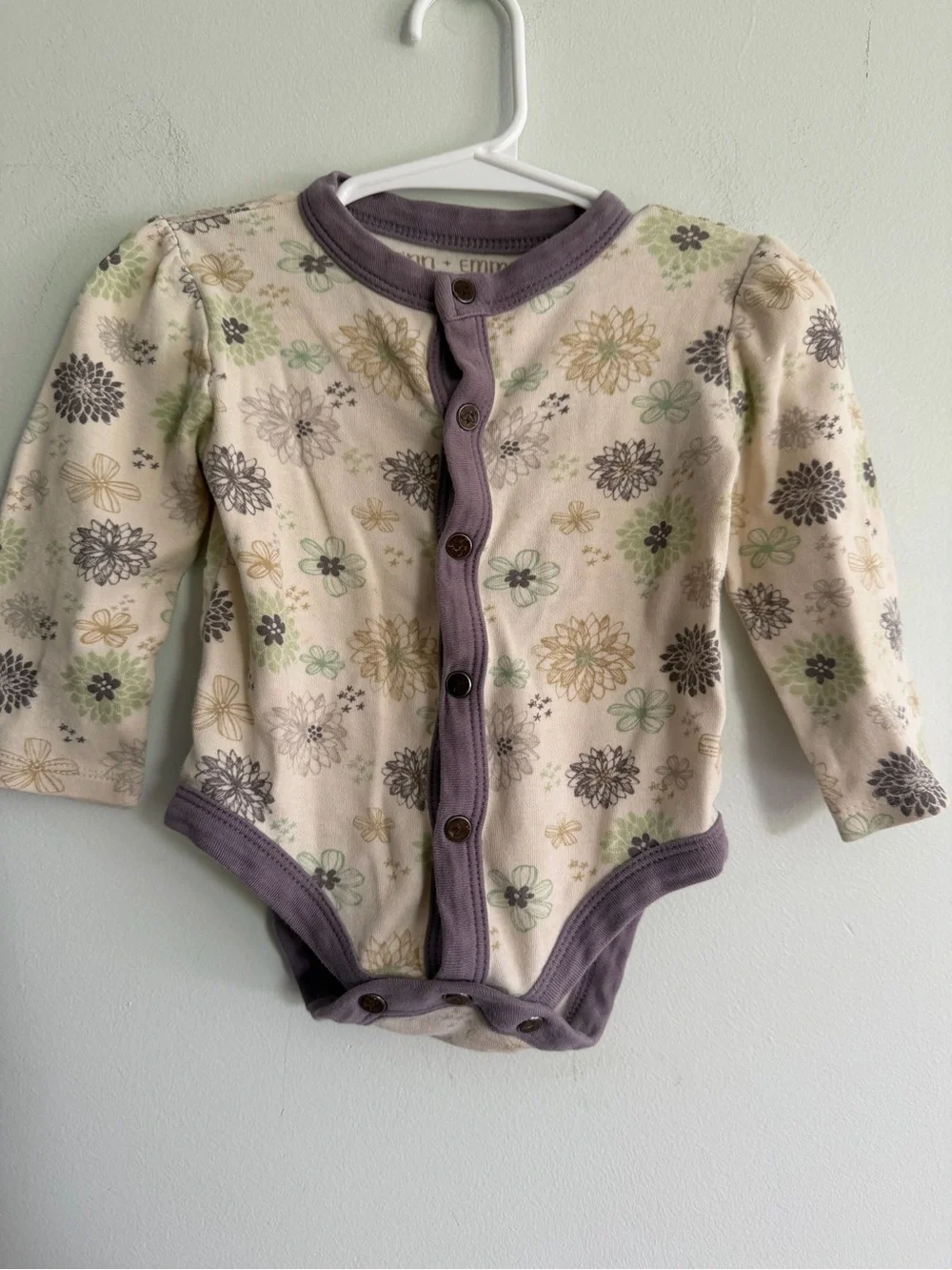 Finn + Emma Organic Cotton Long -Sleeve Floral One-Piece Bodysuit